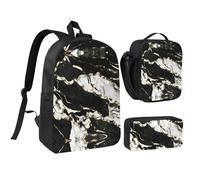 YQxwJL Lot de 3 sacs à dos avec boîte à déjeuner et trousse à crayons pour voyage, travail, camping Unisexe