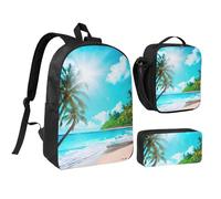 YQxwJL Lot de 3 sacs à dos avec boîte à déjeuner et trousse à crayons pour voyage, travail, camping - Unisexe