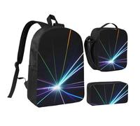 YQxwJL Lot de 3 sacs à dos avec boîte à déjeuner et trousse à crayons pour voyage, travail, camping, unisexe