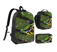 YQxwJL Lot de 3 sacs à dos avec boîte à déjeuner et trousse à crayons pour voyage, travail, camping, unisexe