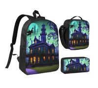 YQxwJL Lot de 3 sacs à dos avec boîte à déjeuner et trousse à crayons pour voyage, travail, camping Unisexe