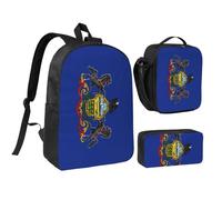 YQxwJL Lot de 3 sacs à dos avec boîte à déjeuner et trousse à crayons pour voyage, travail, camping, unisexe
