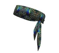 YQxwJL Magnifique bandeau imprimé paon pour homme et femme, bandana réglable, bandeau de transpiration pour cheveux pour le sport