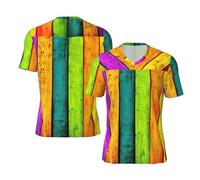 YQxwJL Maillot de football en bois coloré imprimé grand et grand pour homme, maillot de football de taille inclusive pour hommes pour jeux et cadeaux, Noir , S