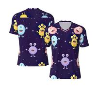 YQxwJL Maillot de football imprimé monstre coloré pour homme, taille inclusive pour les jeux et les cadeaux, Noir , M