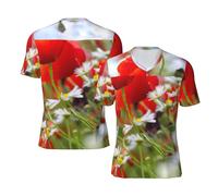 YQxwJL Maillot de football pour homme, taille inclusive, motif fleurs de prairie et marguerites, Noir , L