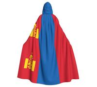 YQxwJL Manteau à capuche imprimé drapeau mongol pour femme manteau d'hiver chaud long cosplay costumes mascarade déguisement
