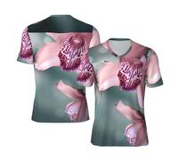 YQxwJL Orchidée Fleur Papillon Doux Printemps Imprimés Grands et Hauts Maillots de Football pour Hommes, Taille Inclusive Football Jersey Hommes pour Jeux et Cadeaux, Noir , XL