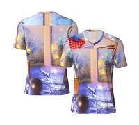 YQxwJL Ornements de Noël imprimés grands et grands maillots de football pour hommes, taille inclusive, maillot de football pour hommes pour jeux et cadeaux, Noir , S