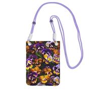 YQxwJL Pansy Perfection Sac à bandoulière imprimé pour homme et femme, mini porte-monnaie décontracté, sac de téléphone antivol pour randonnée, voyage, violet, Taille unique