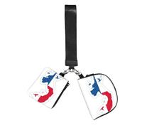 YQxwJL Petit portefeuille pour femme, double pochette, porte-clés, sac à poignet avec fermeture éclair et drapeau du Panama