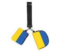 YQxwJL Petit portefeuilles pour femme, double pochette, porte-clés avec fermeture éclair, motif drapeau de l'Ukraine