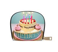 YQxwJL Porte-cartes de crédit avec impression « Happy Birthday » - Petit portefeuille pour cartes de crédit pour femme - Organisateur de cartes de crédit pour homme, blanc, One Size