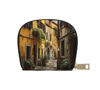 YQxwJL Porte-cartes de crédit avec impression italienne de vieille rue, petit portefeuille pour cartes de crédit pour femme et homme, blanc, One Size