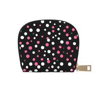 YQxwJL Porte-cartes de crédit avec imprimé à pois noirs, petit portefeuille pour femmes et hommes, blanc, One Size