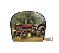 YQxwJL Porte-cartes de crédit avec imprimé de vieux tracteur pour photos de ferme, petit portefeuille pour cartes de crédit pour femme et homme, blanc, One Size