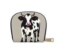 YQxwJL Porte-cartes de crédit imprimé vache à pois noirs, petit portefeuille pour femmes et hommes, blanc, One Size