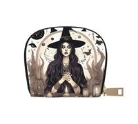 YQxwJL Porte-cartes de crédit Magic Witchcraft - Motif bohème - Petit portefeuille pour cartes de crédit - Pour homme et femme, blanc, One Size