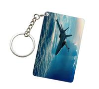 YQxwJL Porte-clés en acrylique imprimé avion, forme rectangulaire, accessoires décoratifs en vinyle, cadeau pour ami