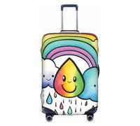 YQxwJL Rainbow Clouds Raindrop 1 Housse de bagage de voyage élastique, housse de protection pour valise de 45,7 à 81,3 cm, blanc, Grand