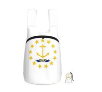 YQxwJL Rhode Island State Flag Print Sac à dos pliable ultra léger et portable pour le shopping quotidien