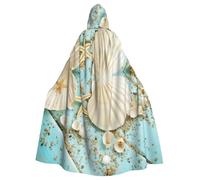 YQxwJL Robe à capuche avec imprimé bleu océan, mer, plage, coquillages, étoile de mer, carnaval, cadeau pour homme et femme, cape médiévale avec capuche