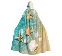 YQxwJL Robe à capuche avec motif étoile de mer et coquillages - Cadeau pour homme et femme - Cape médiévale avec capuche