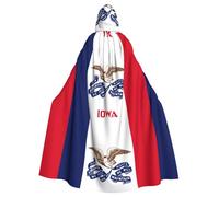 YQxwJL Robe de carnaval avec imprimé drapeau de l'État de l'Iowa - Cadeau pour homme et femme - Cape médiévale avec capuche