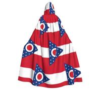 YQxwJL Robe de carnaval avec imprimé drapeau de l'État de l'Ohio - Cadeau pour homme et femme - Cape médiévale avec capuche