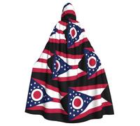YQxwJL Robe de carnaval avec imprimé drapeau de l'État de l'Ohio - Cadeau pour homme et femme - Cape médiévale avec capuche