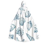 YQxwJL Robe de carnaval avec imprimé étoile de mer et coquillage - Cadeau pour homme et femme - Cape médiévale avec capuche