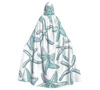 YQxwJL Robe de carnaval imprimée étoile de mer - Cadeau pour homme et femme - Cape à capuche médiévale avec capuche