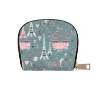 YQxwJL Romantique Paris Tour Eiffel Bycicle imprimé porte-cartes de crédit, petit portefeuille pour cartes de crédit pour femmes organisateur de cartes de crédit pour homme, blanc, One Size