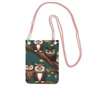 YQxwJL Sac à bandoulière imprimé hibou magique pour homme et femme, mini porte-monnaie décontracté, sac de téléphone antivol pour randonnée, voyage, rose, Taille unique