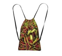 YQxwJL Sac à dos avec cordon de serrage imprimé de plantes carnivores pour voyage, plage, usage quotidien