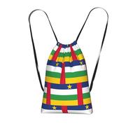 YQxwJL Sac à dos avec cordon de serrage imprimé drapeau d'Afrique centrale, sac à dos à cordon, sacs à dos pour voyage, plage, usage quotidien
