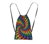 YQxwJL Sac à dos avec cordon de serrage, imprimé tie dye, ours dansant, sac à dos à cordon, sac à dos pour voyage, plage, usage quotidien