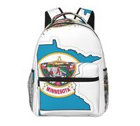 YQxwJL Sac à dos léger et pliable pour voyage, camping, plein air, drapeau de l'État du Minnesota