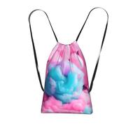 YQxwJL Sac à dos pliable avec cordon de serrage en coton rose imprimé bonbon grande capacité pour homme et femme