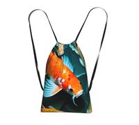 YQxwJL Sac à dos pliable avec cordon de serrage imprimé carpes koï HD - Grande capacité - Pour homme et femme