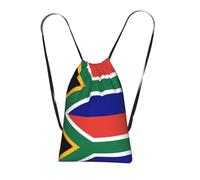 YQxwJL Sac à dos pliable avec cordon de serrage imprimé drapeau d'Afrique du Sud - Grande capacité - Pour homme et femme