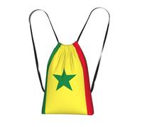 YQxwJL Sac à dos pliable avec cordon de serrage imprimé drapeau du Sénégal Grande capacité Sac de sport pour homme et femme