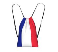 YQxwJL Sac à dos pliable avec cordon de serrage imprimé drapeau français grande capacité pour homme et femme