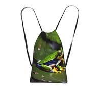 YQxwJL Sac à dos pliable avec cordon de serrage imprimé grenouilles d'arbre de la paix grande capacité pour homme et femme