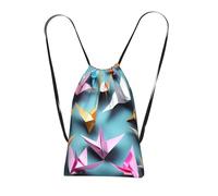 YQxwJL Sac à dos pliable avec cordon de serrage imprimé grues en papier origami grande capacité pour homme et femme