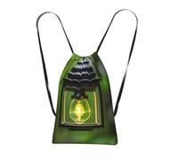 YQxwJL Sac à dos pliable avec cordon de serrage imprimé luciole et lanterne grande capacité pour homme et femme