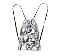 YQxwJL Sac à dos pliable avec cordon de serrage imprimé pingouins mignons de bébé pingouins grande capacité sac de sport sac de piste pour femmes hommes