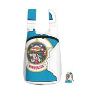 YQxwJL Sac à dos pliable ultra léger et portable avec carte du drapeau du Minnesota pour le shopping quotidien