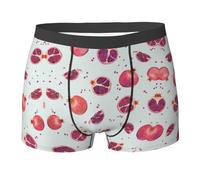 YQxwJL Sous-vêtements respirants à motif grenade, boxer extensible qui ne remonte pas avec taille flexible et confortable, Noir , M