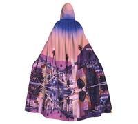 YQxwJL The Old Hollywood Print Cape à capuche pour femme Manteau d'hiver chaud Long Cape Cosplay Costumes Mascarade Dress Up